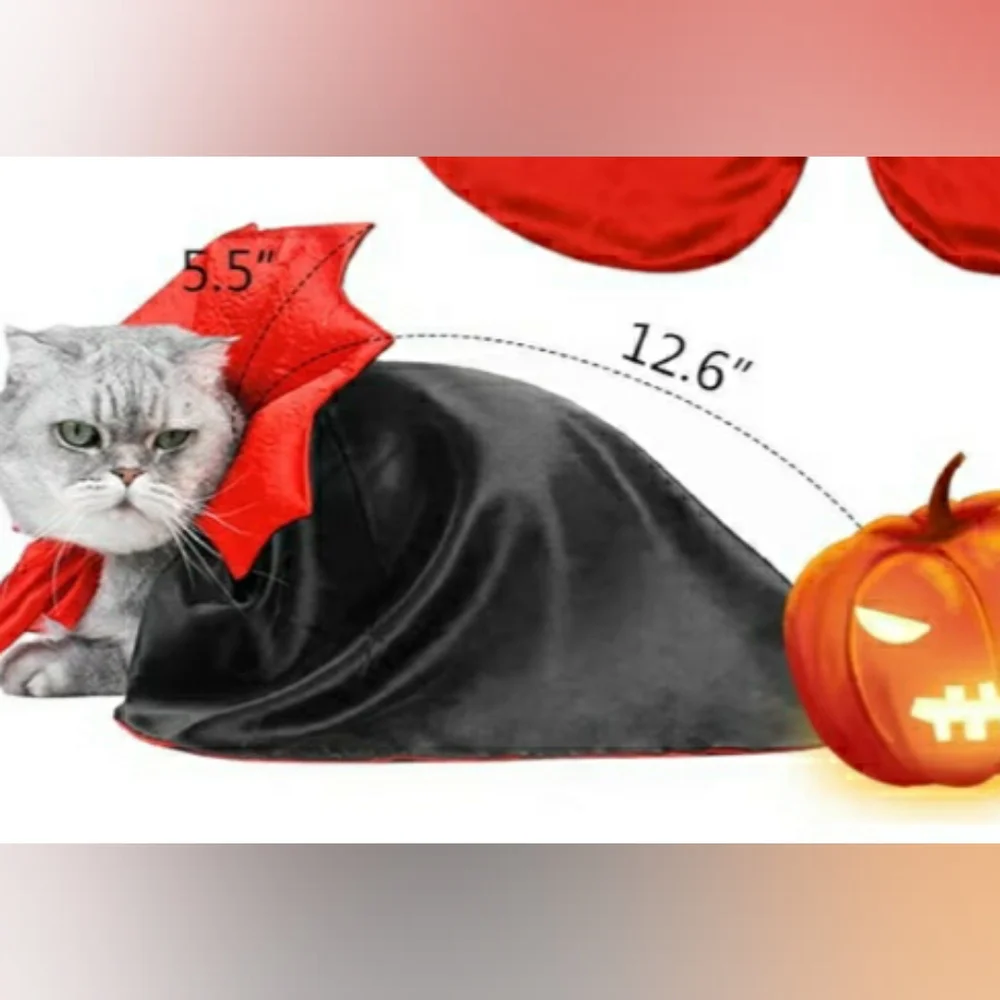 CooShou Dog Vampire Cape In Black And Red Size M